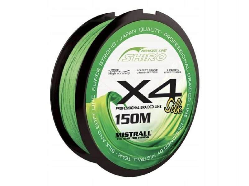 X4 Pītā aukla MISTRALL SHIRO Silk braided line zaļa 150m